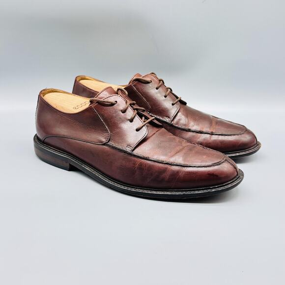 Johnston & Murphy Shoes Mens 10 Burgundy Leather Moc Toe Oxford Dress Lace Up main image 12